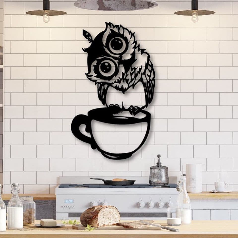 Owl Sitting On Cup