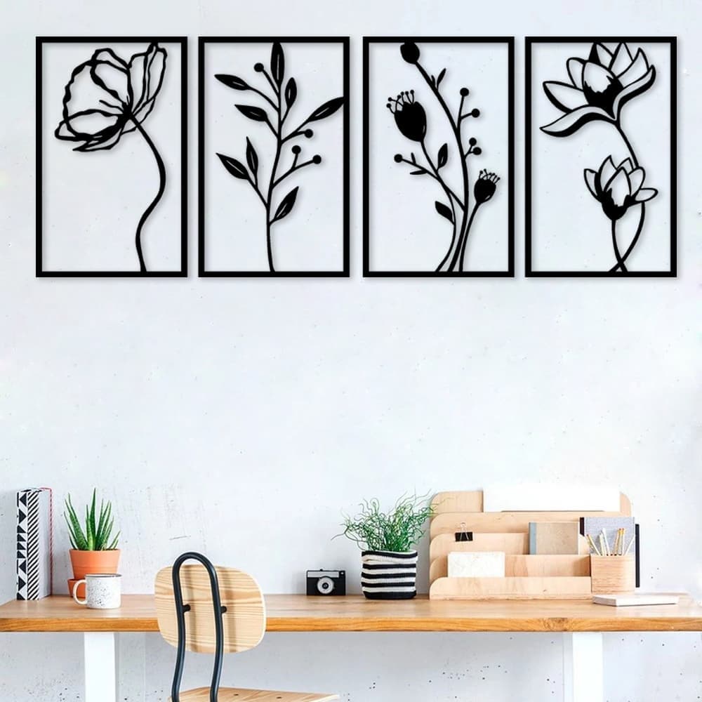 Flowers-set of 4
