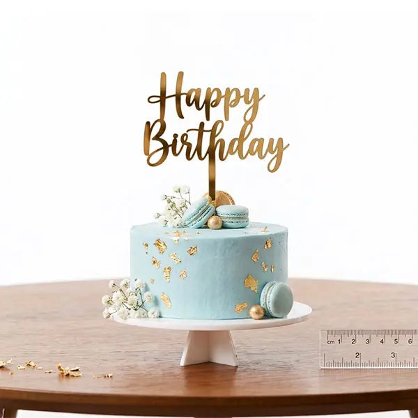 Simple Gold Acrylic Cake Topper