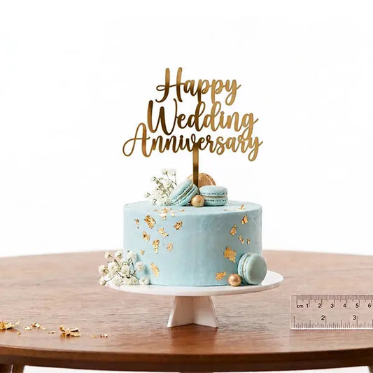 Custom Happy Wedding Anniversary Cake Topper