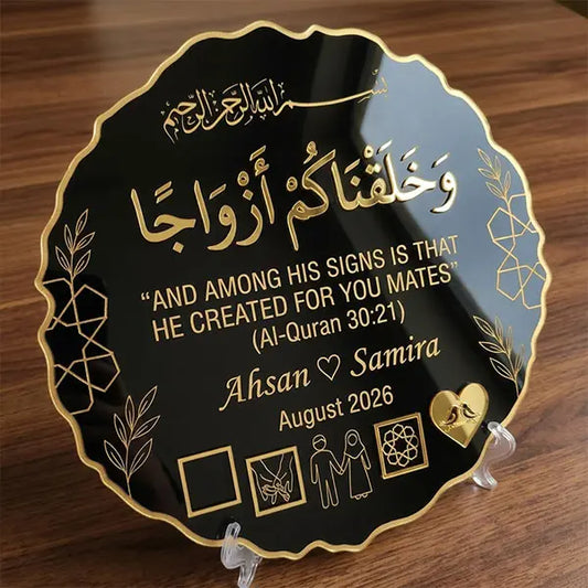 Customized Nikkah Thumbprint Tray — High-Shine Glossy